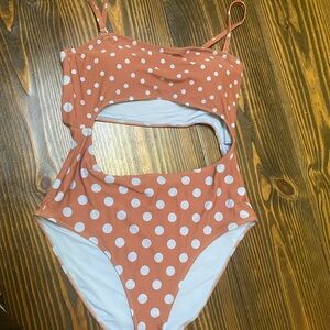Aerie Blue Cutout Bandeau Swimsuit